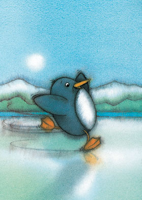 Poster, Pingu�n Pit schaatst