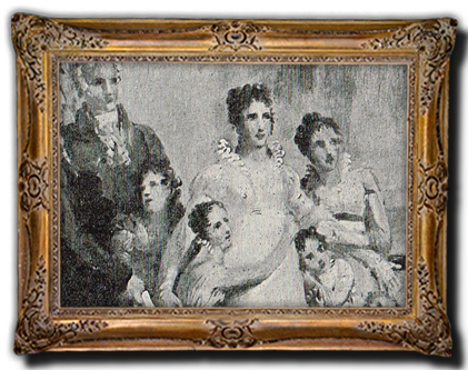 Mevrouw Kemper met haar gezin in november 1813 Rechts Betsy