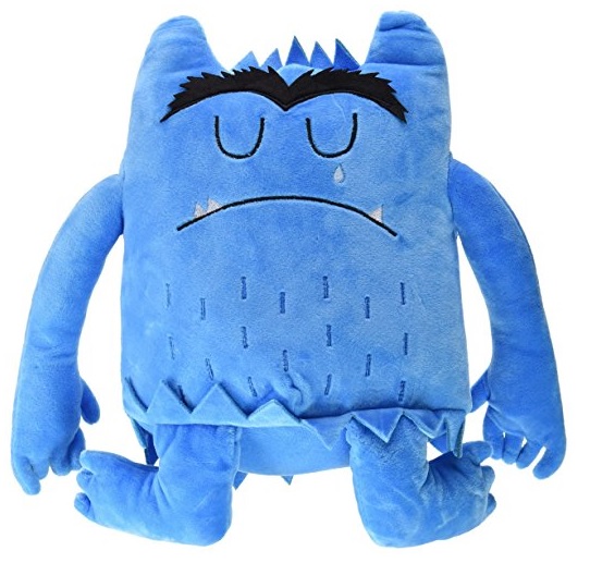 Knuffel kleurenmonster blauw (verdrietig)