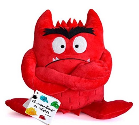 Knuffel kleurenmonster rood (boos)