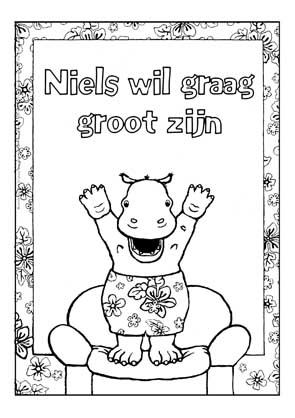 Kleurplaat Niels wil graag groot zijn